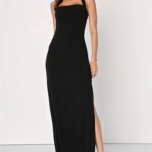 Lulu's Classic Black Maxi Dress